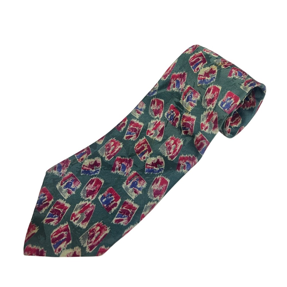 Preswick & Moore Necktie All Silk Tall Man Abstract Pattern‎
